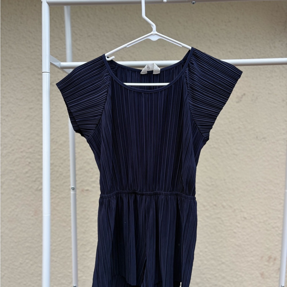 H&M Navy Pleated jumpsuit
